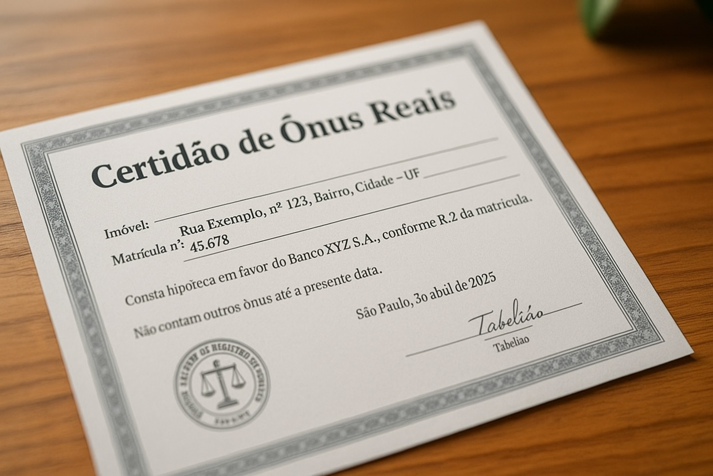 Certidão de Ônus Real